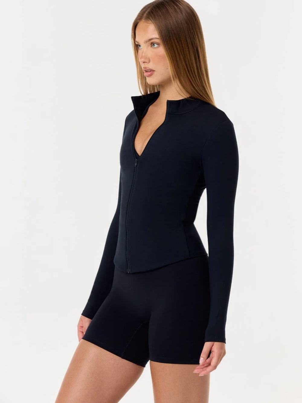 CSB Black Long-Sleeve Women's Active Zip Jacket
